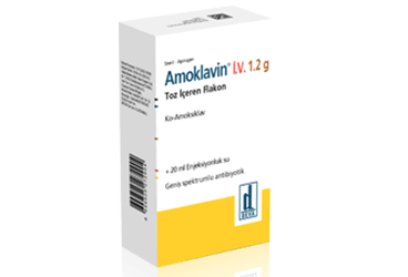AMOKLAVIN 1,2 G IV ENJEKSIYONLUK/INFUZYONLUK COZELTI HAZIRLAMAK ICIN TOZ VE COZUCU (1 FLAKON)